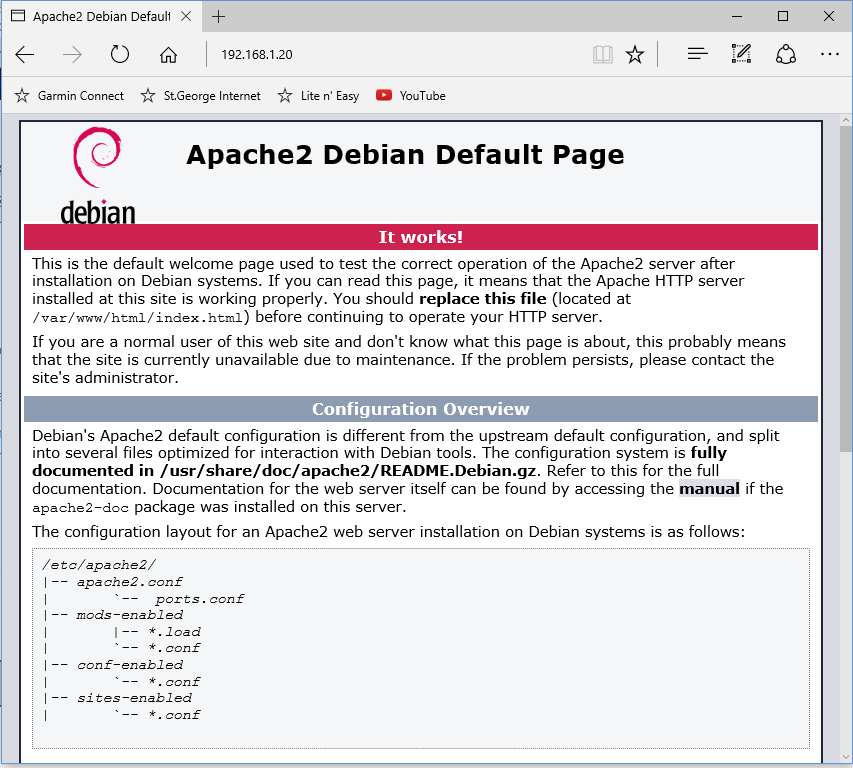 Apache default page screenshot
