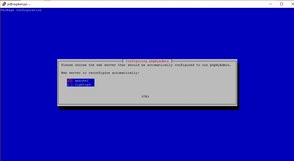 PHPMyAdmin Select Server Type Screenshot